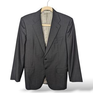 BELVEST‎ Mens Blazer Size 42 Jacket 100% Wool Pinstripes Gray